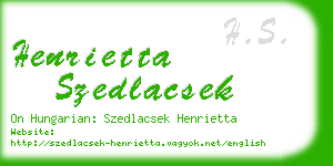 henrietta szedlacsek business card